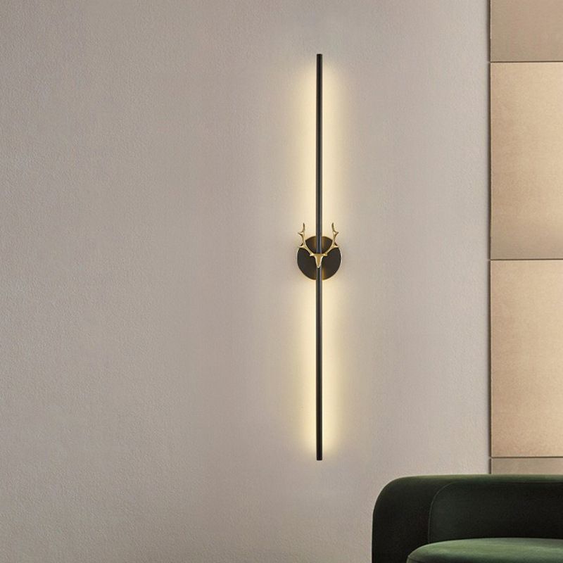 Contemporary LED Wall Sconce Thin-Line Sconce Lighting with Brass for Bedroom