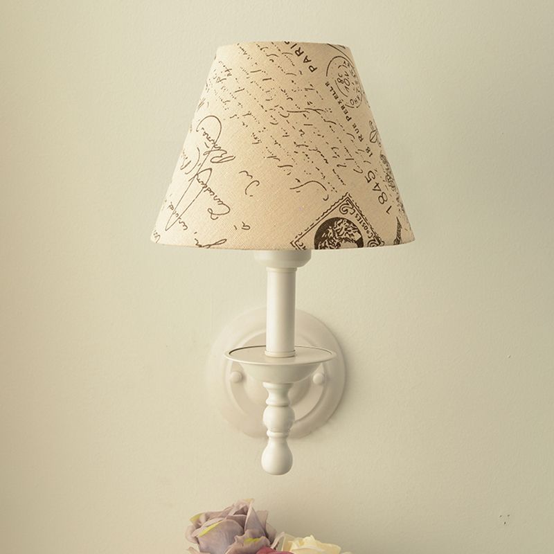 Macaron Wall Mount Light 1-Light Wall Light with Fabric Shade for Living Room