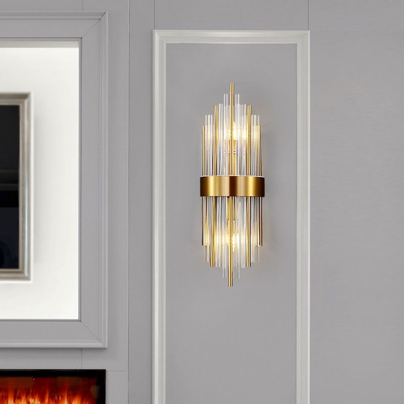 2 lichten Wand SCONCE Moderne stijl Unieke vorm Crystal Wall Mount Light Fecture in messing