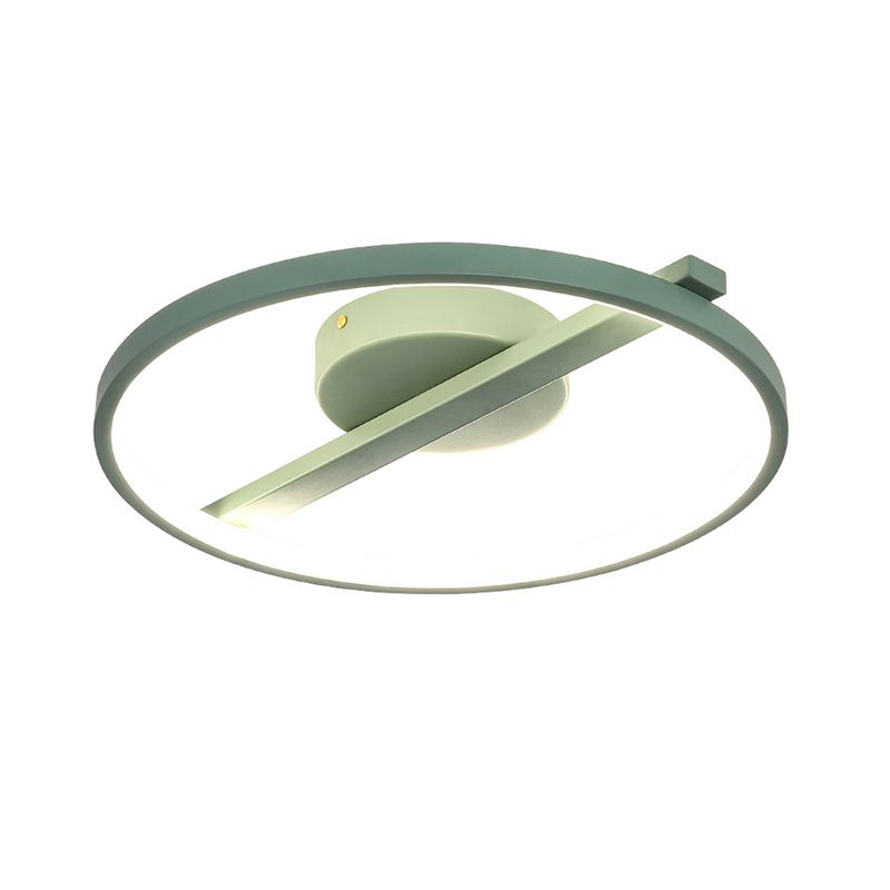 Acryl Ring Inbouw Modernisme Zwart/Wit/Blauw Plafondgemonteerd Licht voor Woonkamer in Warm/Wit, 12,5"/16,5"/20,5" Dia