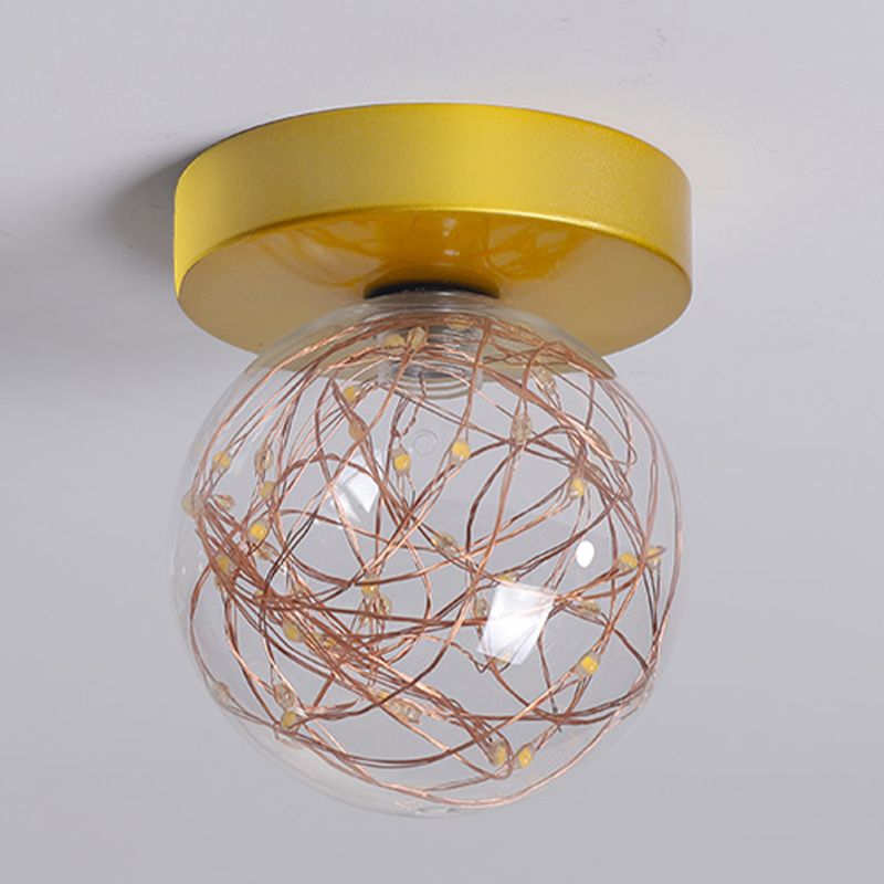 Modernism Flush Mount Ceiling Light Glass Flush Light for Corridor