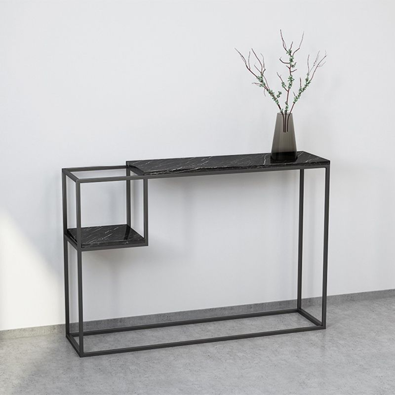 Stone Modern Console Table with Shelf, 31.49 inch Frame Console Table