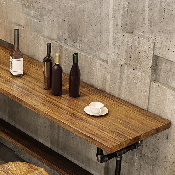 Industrial Rectangle Pub Table Set 1/2/4/7 Pieces Wooden Counter Table with Stools