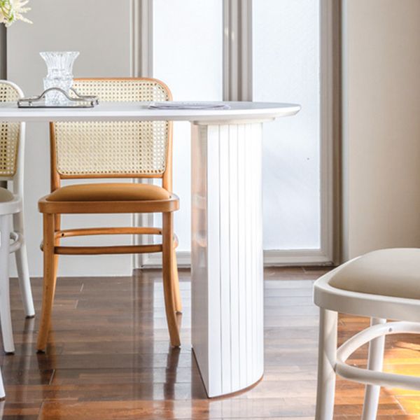 Wood Top Dining Table Traditional Luxury Dining Table with White Sled Base