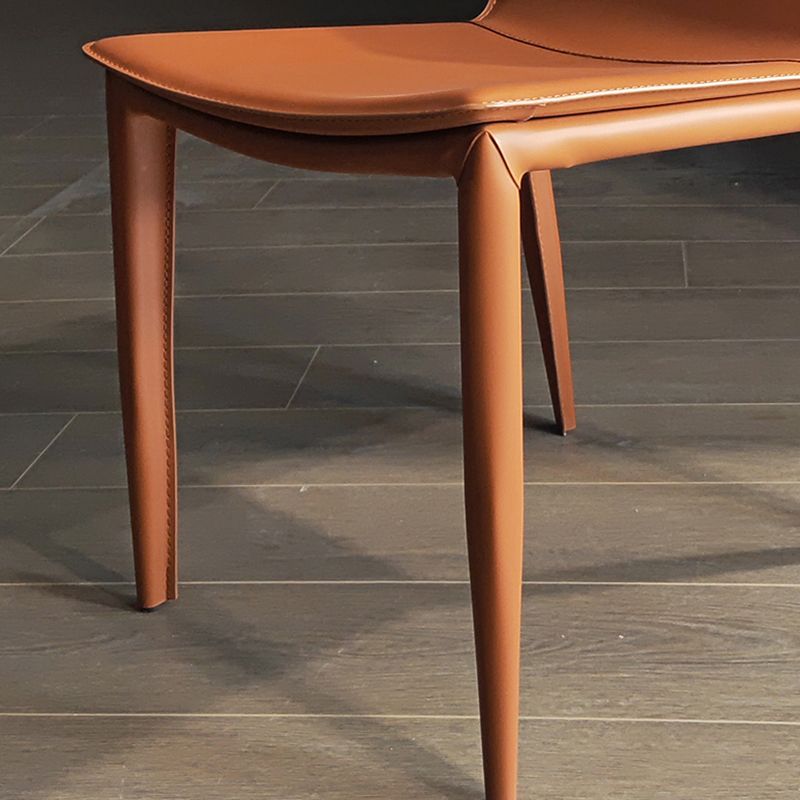 Glam Dining Room Side Chairs Leather Armless Dining Chairs for Home