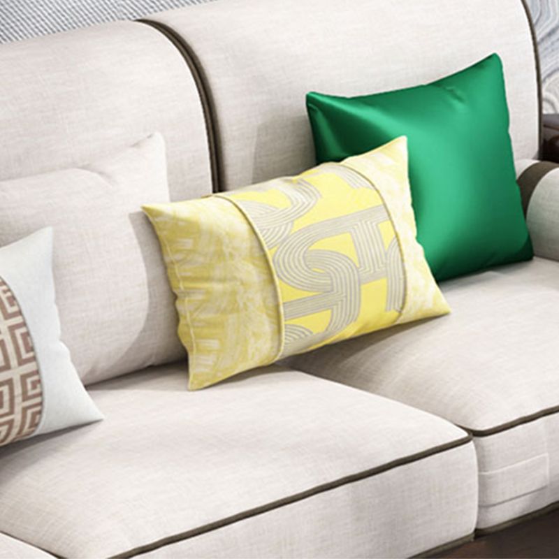 Contemporary Solid Wood Frame Cotton Blend Sofa in Brown For Living Room