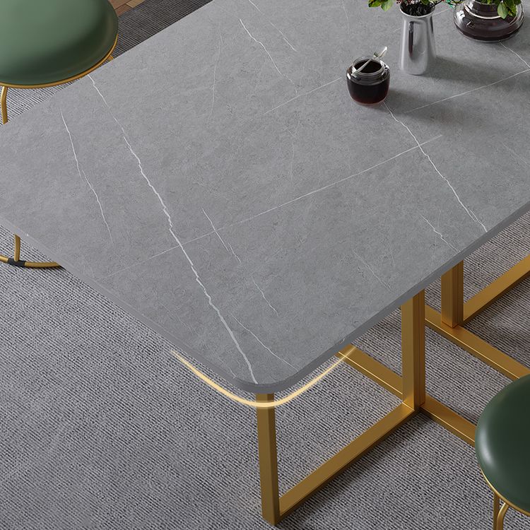 Moderne grijze eettafel gesinterde stenen drop-blad 59 "eettafel voor thuisgebruik