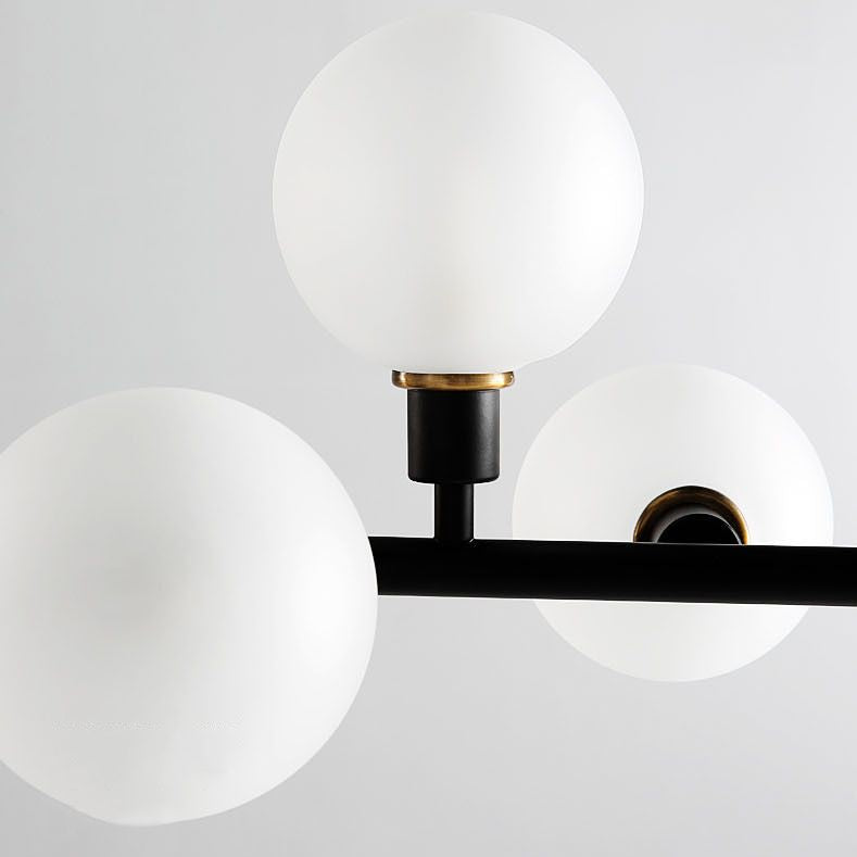 Glass Sputnik Island Pendant Light in Modern Simplicity Wrought Iron Hanging Light for Dining Room