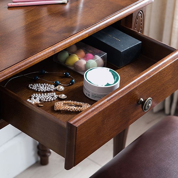 Traditional Rubberwood Bedroom Storage Box 1 Drawers Vanity Table