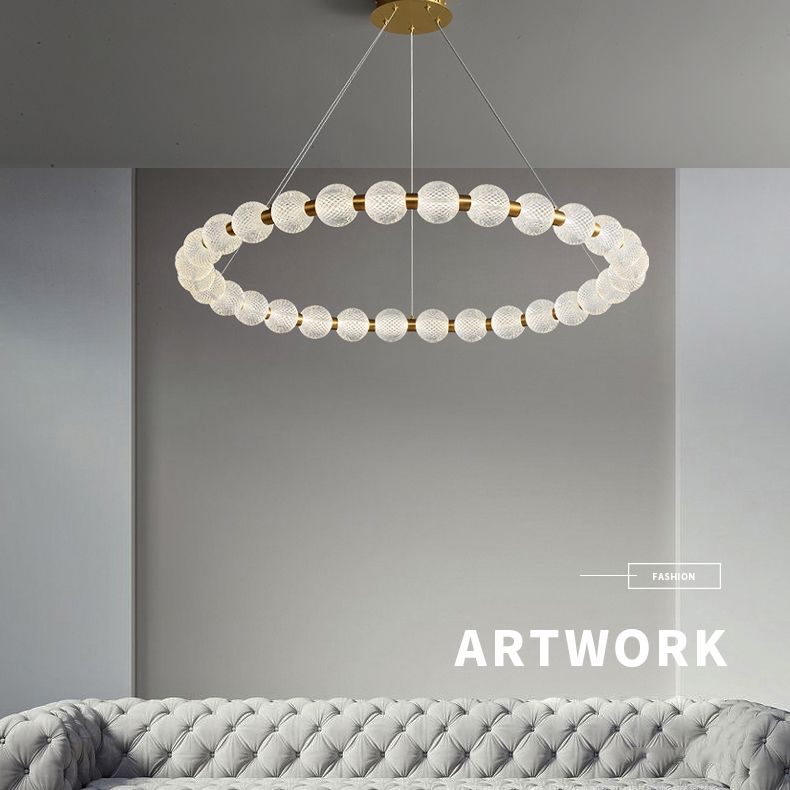 Gouden ronde vorm hanglamp moderne minimalistische acryl -ledhanglamp voor woonkamer