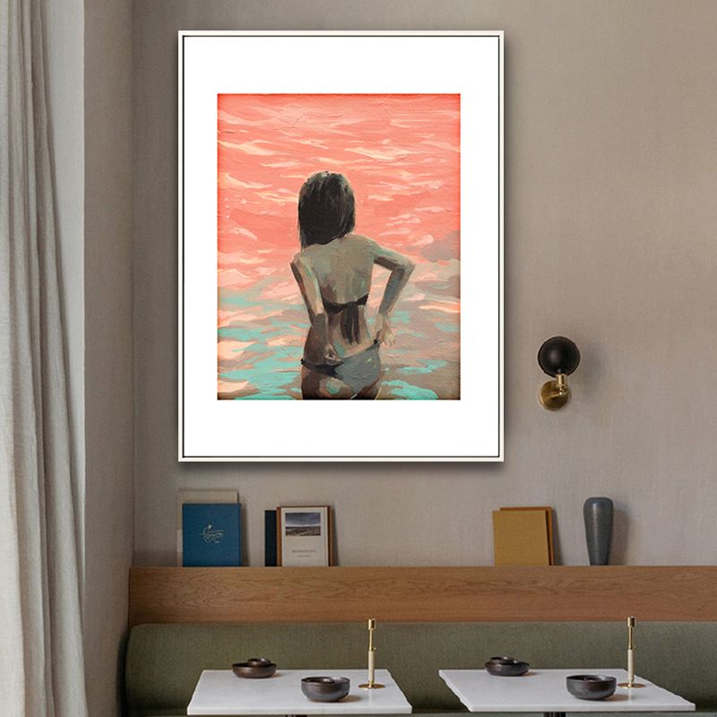 Soft Color Figure Painting Canvas Textured Wall Art Print for Home, Multiple Size Options