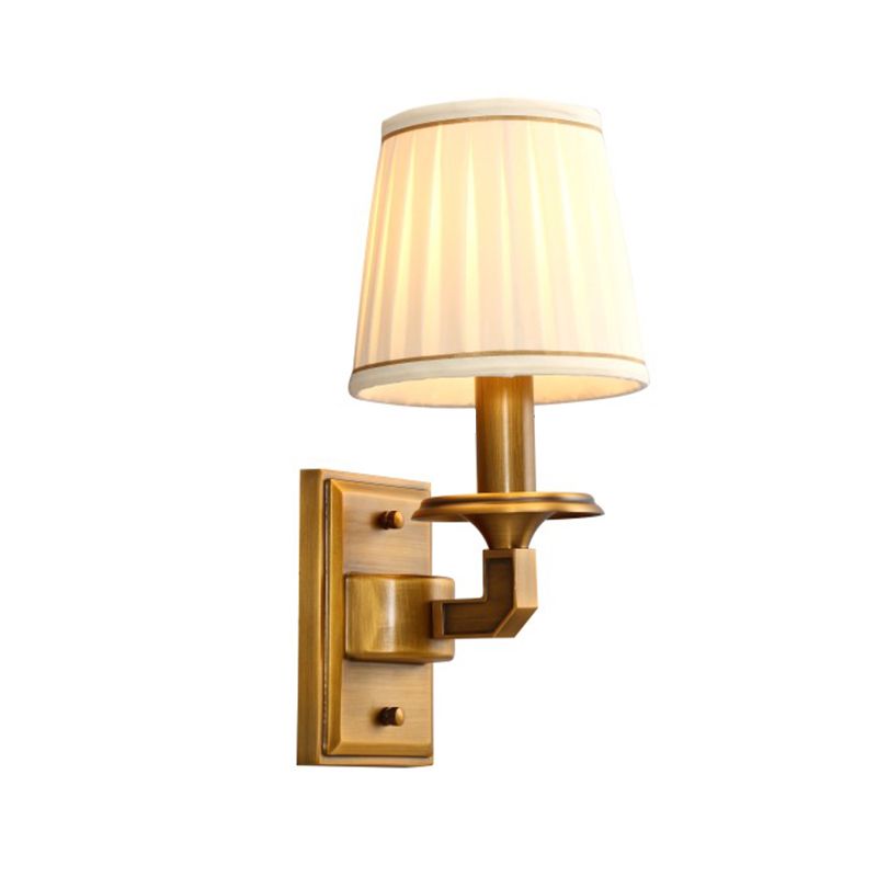 American Style Copper Wall Light Cylinder Shape Wall Lamp for Living Room