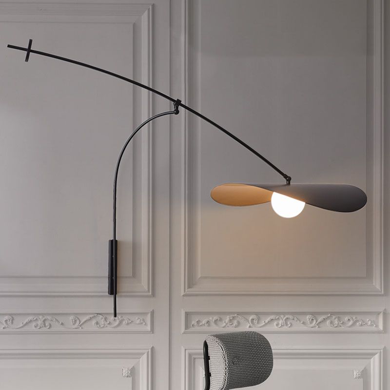Nordic Style Metal Wall Light Long Arm 1 Light Wall Sconce for Dining Room