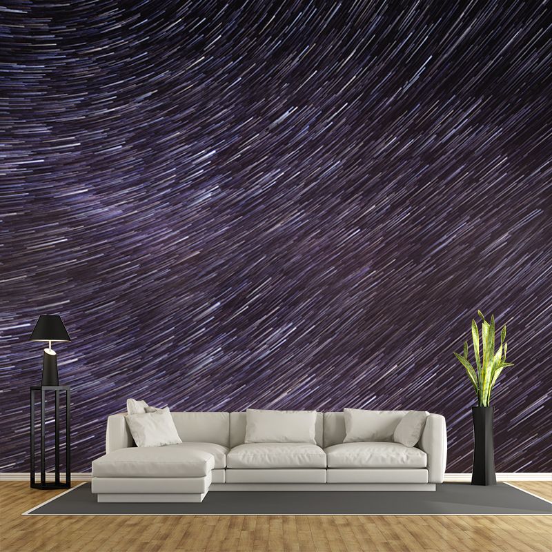 Purple Shooting Stars Wall Mural Water Resistant Wall Decor for Bedroom, Made to Measure