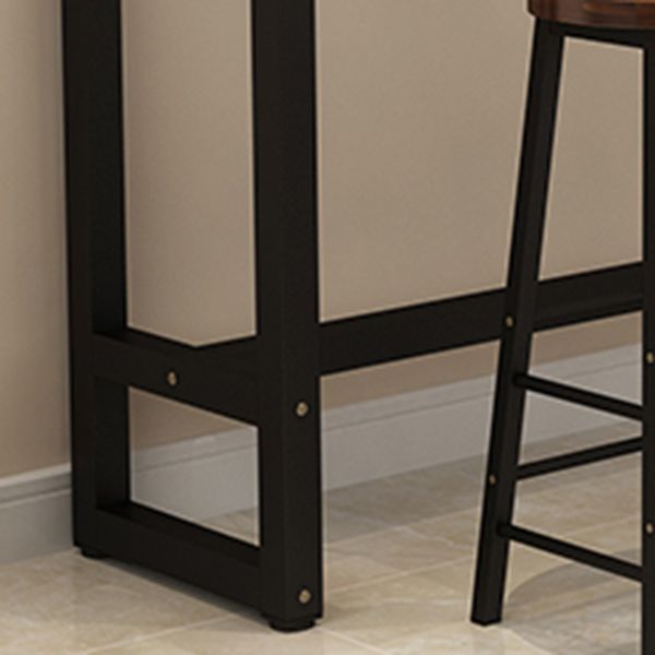 Contemporary Solid Wood Bar Dining Table Rectangle Bar Table in Brown