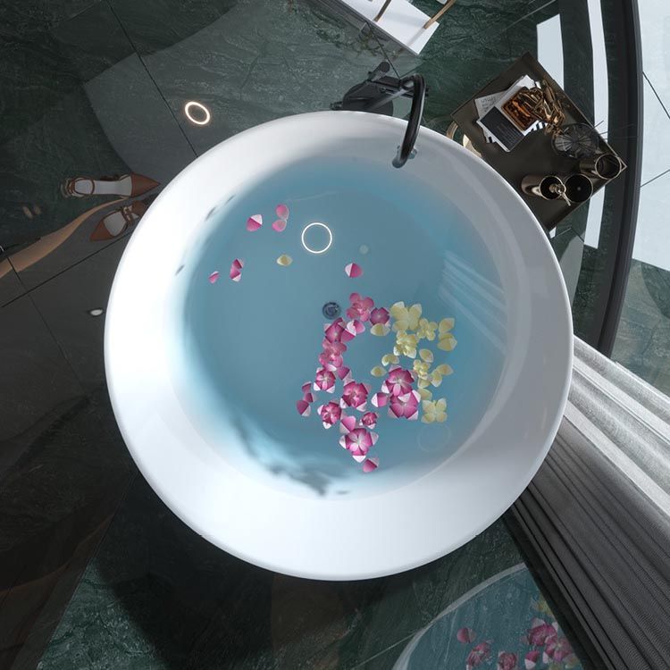 Modern Acrylic Bathtub Round Freestanding Tub for Home and Hotel