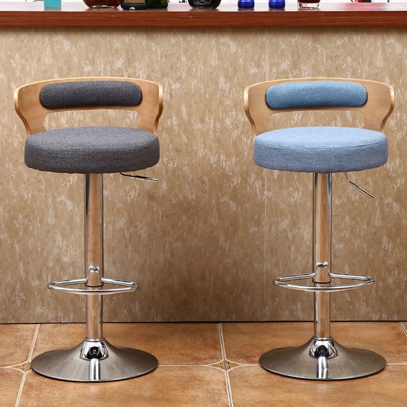 Contemporary Metal Stool PU Leather Barstools in Matte Finish for Home