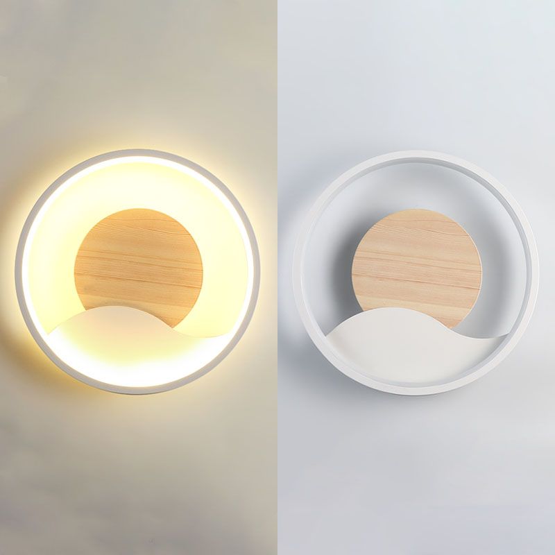 Aluminium afgeronde schaduw Wandlicht Moderne 1-licht LED-wand sconce voor slaapkamer