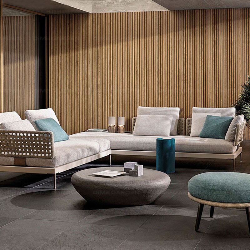 Aluminum Patio Sofa 1 PC UV Resistant Outdoor Patio Sofa with Cushion