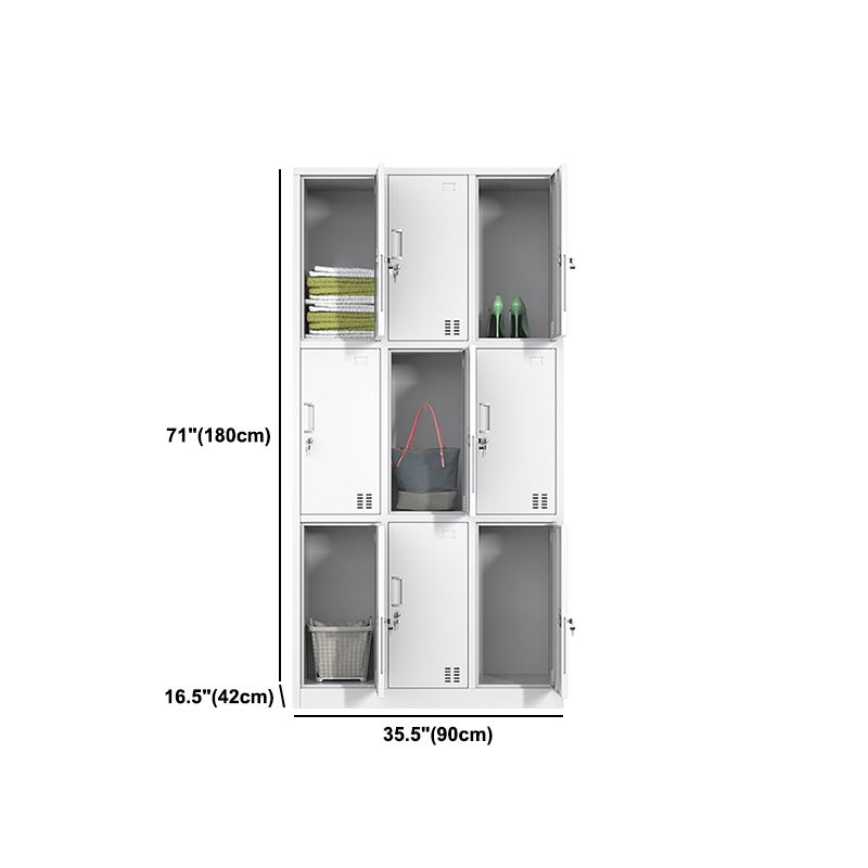 Contemporary Steel Storage Cabinet White Metal Hinged Door Cabinet