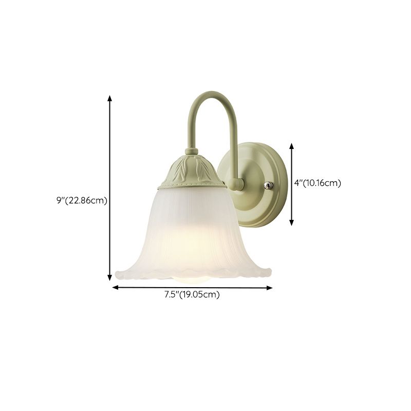 Modern Simple Green Vanity Light Flower Shape Vanity Lamp for Shower Room