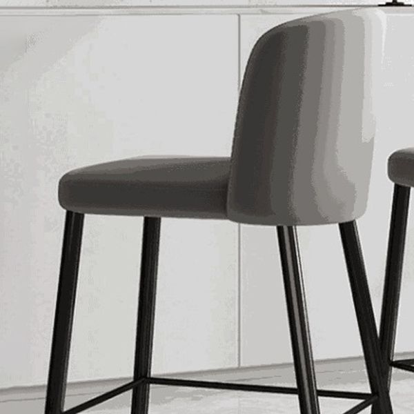 Industrial Style Counter Stool Upholstered Living Room Bar Stool with Metal Legs