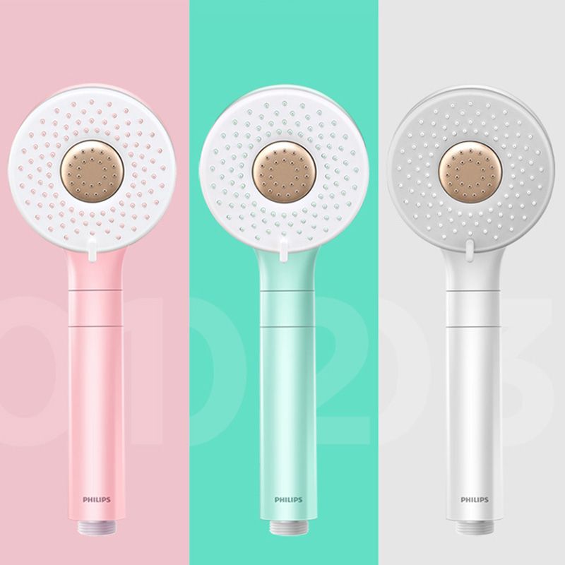 Contemporary Shower Head Solid Color Round Plastic Handheld Shower Head