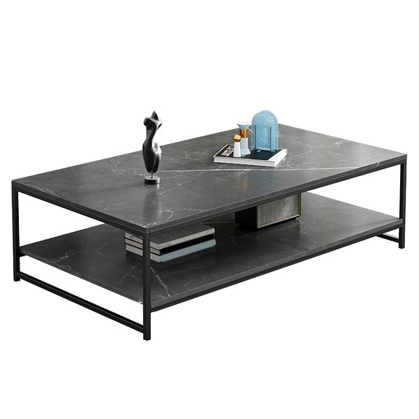 Rectangle Cocktail Table Frame Single Coffee Table with Shelf