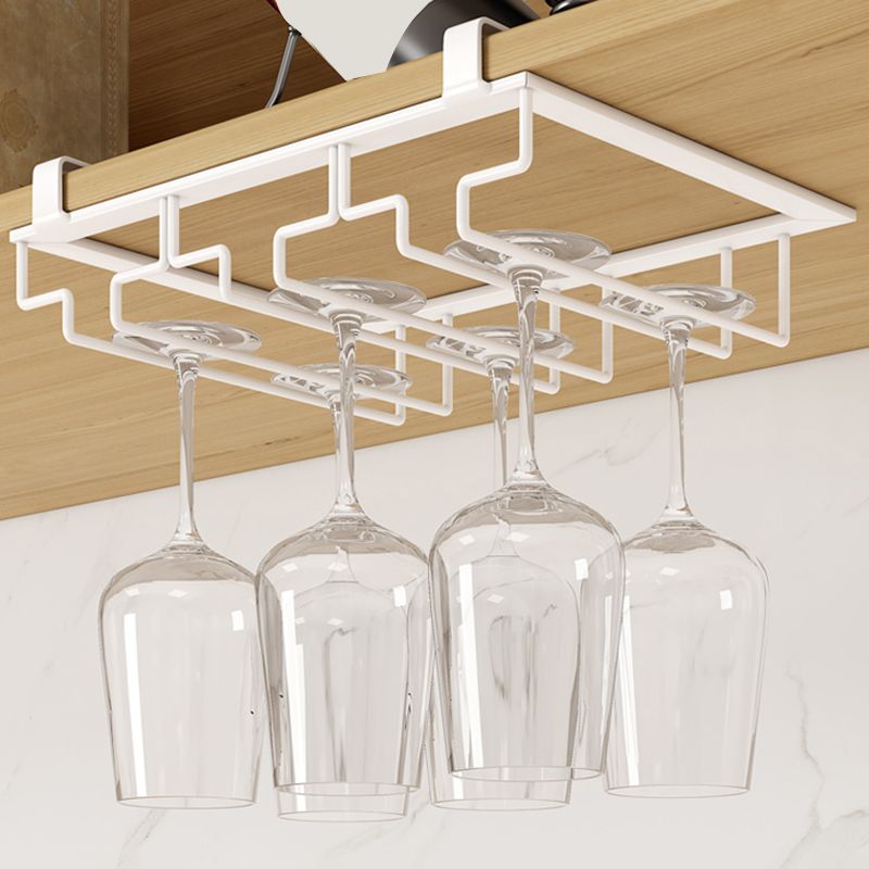 Contemporary Hanging Wine Glass Rack Metal Glass & Stemware Holder