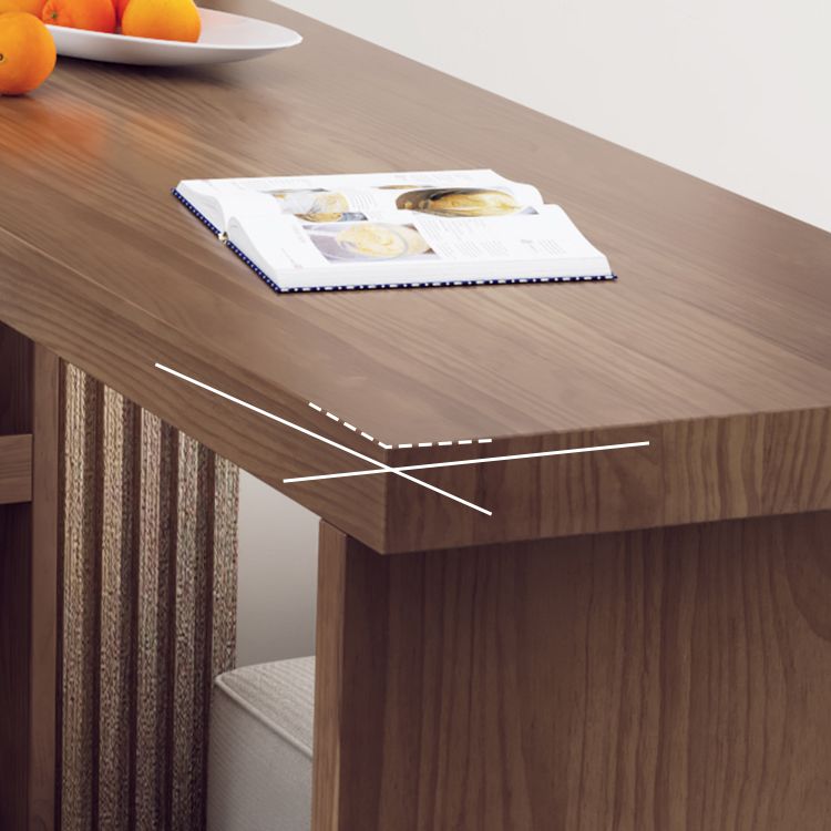 Modern Rectangle Bar Table Set 1/3 Pcs Solid Wood Bar Table and Stools