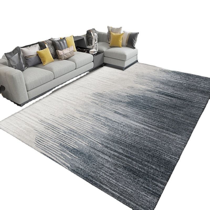Dark Gray Simple Rug Polyester Geometric Rug Washable Area Rug for Living Room
