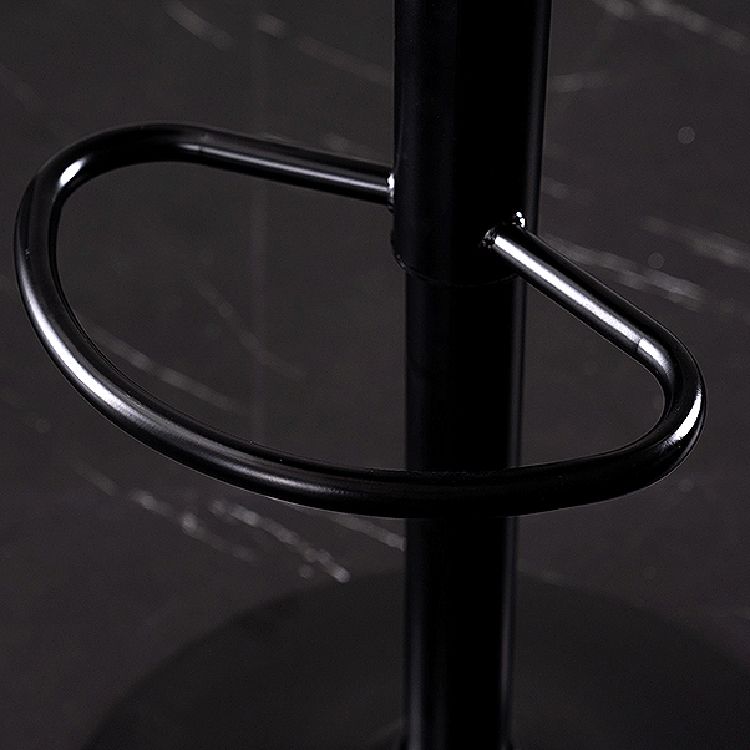 Rotating Leather Seat Barstool Nordic Style Black Pedestal Bar Stool for Dining Room