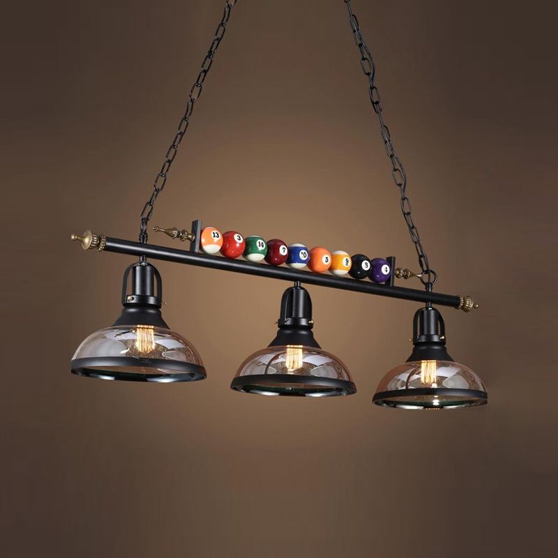 Luces de araña de araña de isla ligera de isla de estilo industrial en negro para restaurante