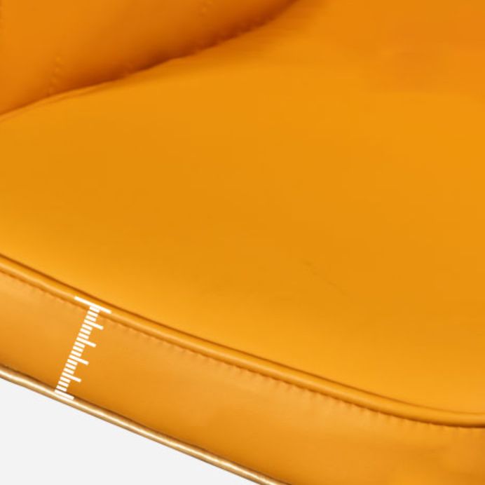 Modern Armless Backrest Counter Stool Iron Living Room Bar Stool with Leather Cushion