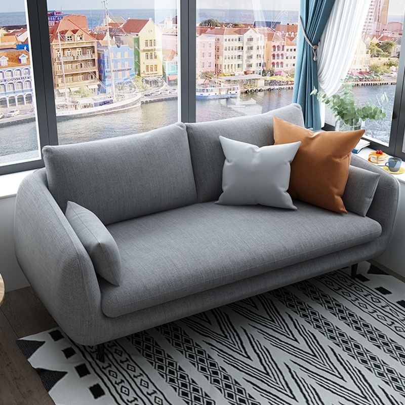 Contemporary Fabric Loose Back Sofa 31.5"High Pillow Top Arm Sofa for Apartment