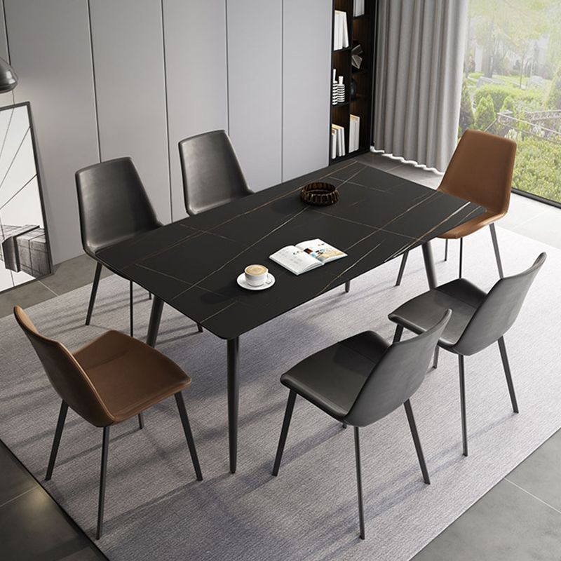 Rectangle Dining Table Industrial 4 Legs Dining Table for Kitchen