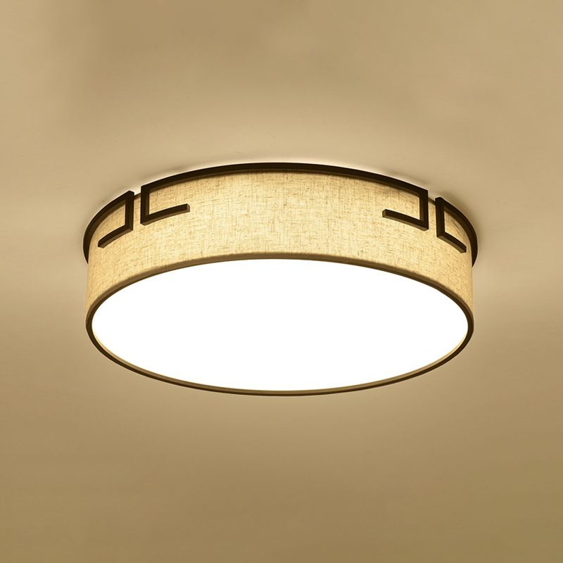 Acryl Beige LED Deckenleuchte im klassischen klassischen Stil Fabrics Flush Mount für Innenräume