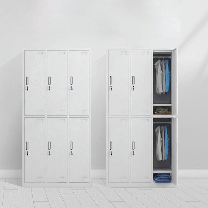 Contemporary Style Wardrobe White Metal Wardrobe Closet for Home