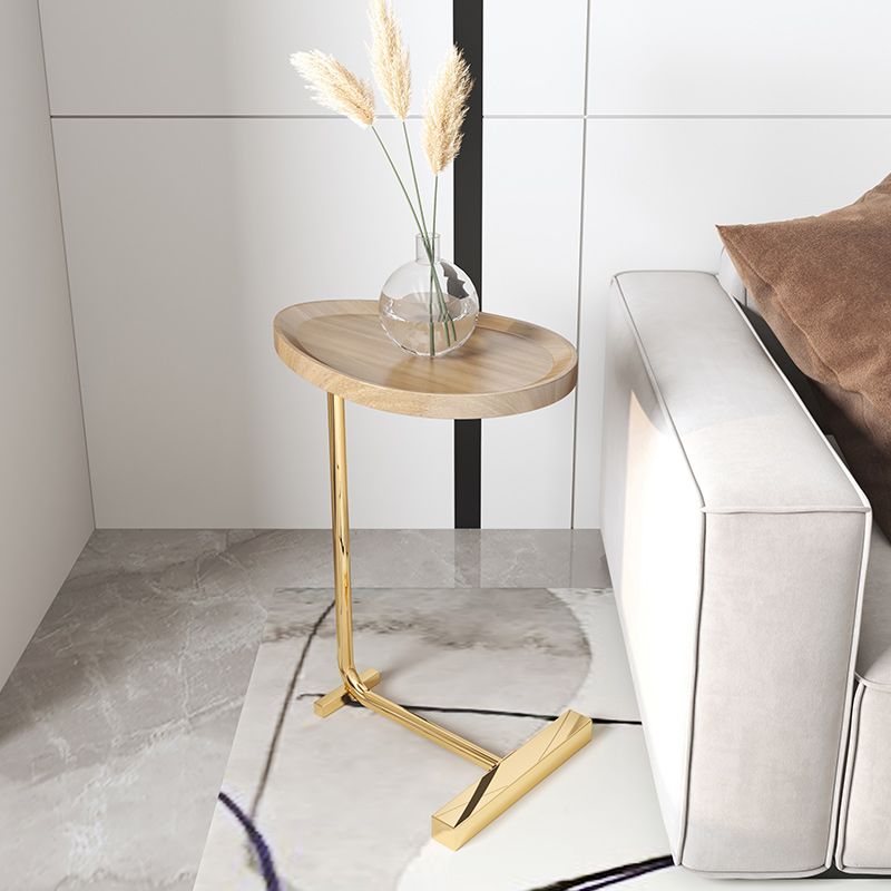 Modern Style Cocktail Table Artificial Wood Table Metal Iron Base Coffee Table