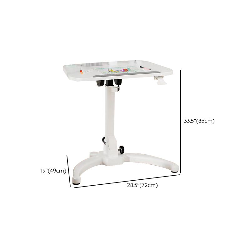 Contemporary Wooden Study Desk Multifunctional Lifting Desk with Metal Base