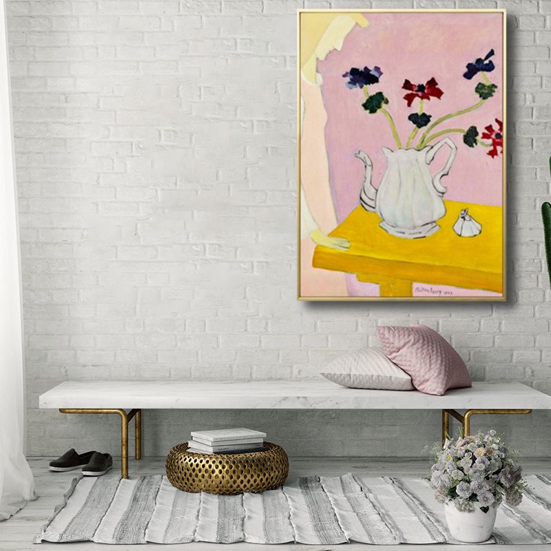 French Country Earthenware Wall Art Soft Color Textured Canvas for House Interior