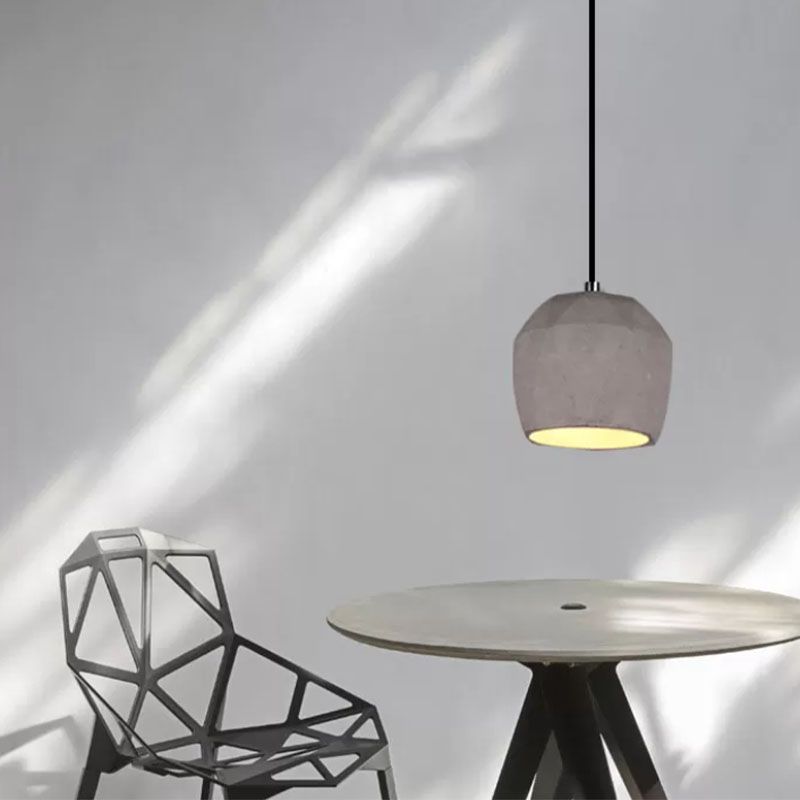 Geometric Down Lighting Pendant Modern Style Cement 1 Light Drop Pendant