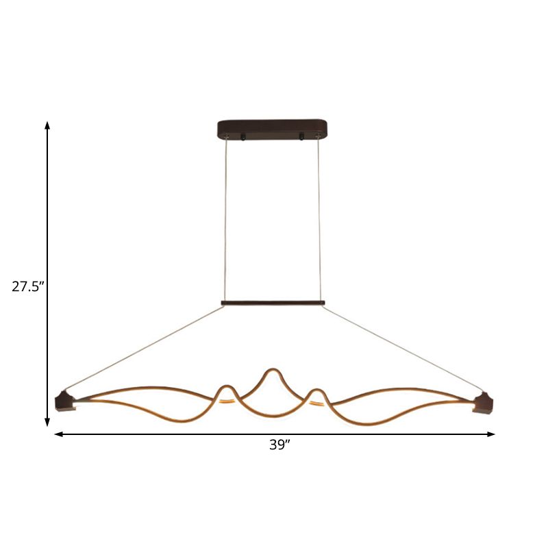 Spiral Acrylic Pendant Chandelier Modernist Led Black Hanging Ceiling Lamp for Dining Room in White/Warm/Natural Light