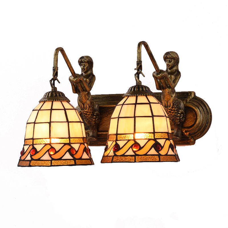 Nordic Style Iron Vanity Light Mermaid Shape Vanity Lamp for Shower Room