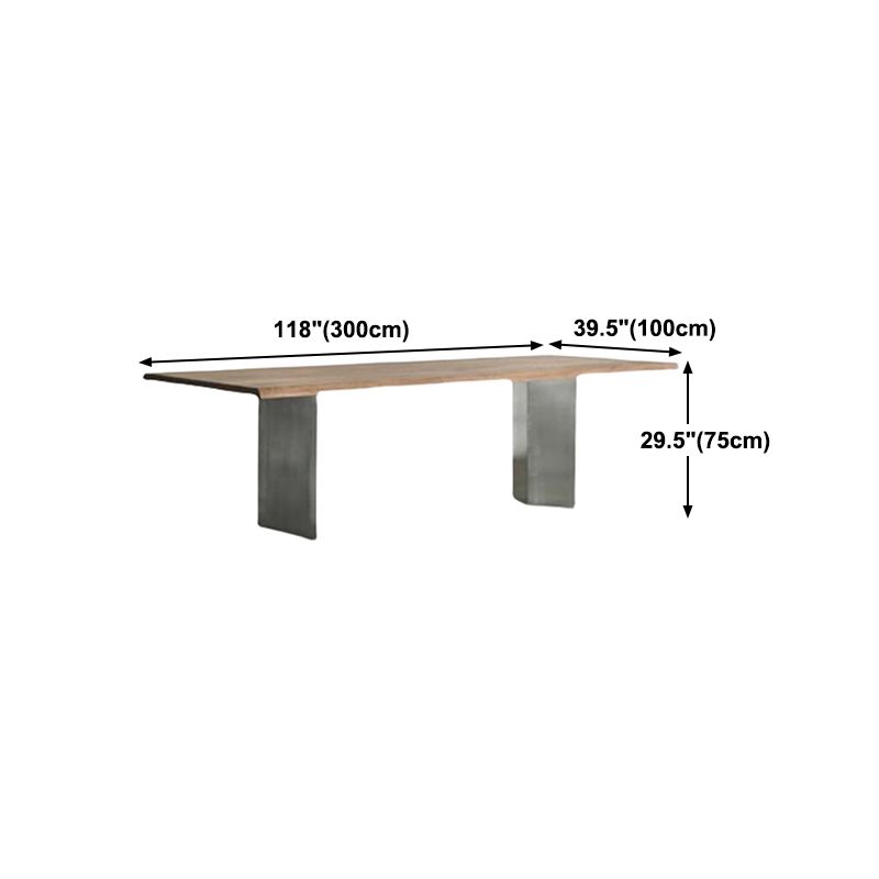 Rectangle Dining Room Table Luxury Solid Wood Double Pedestal Kitchen Table