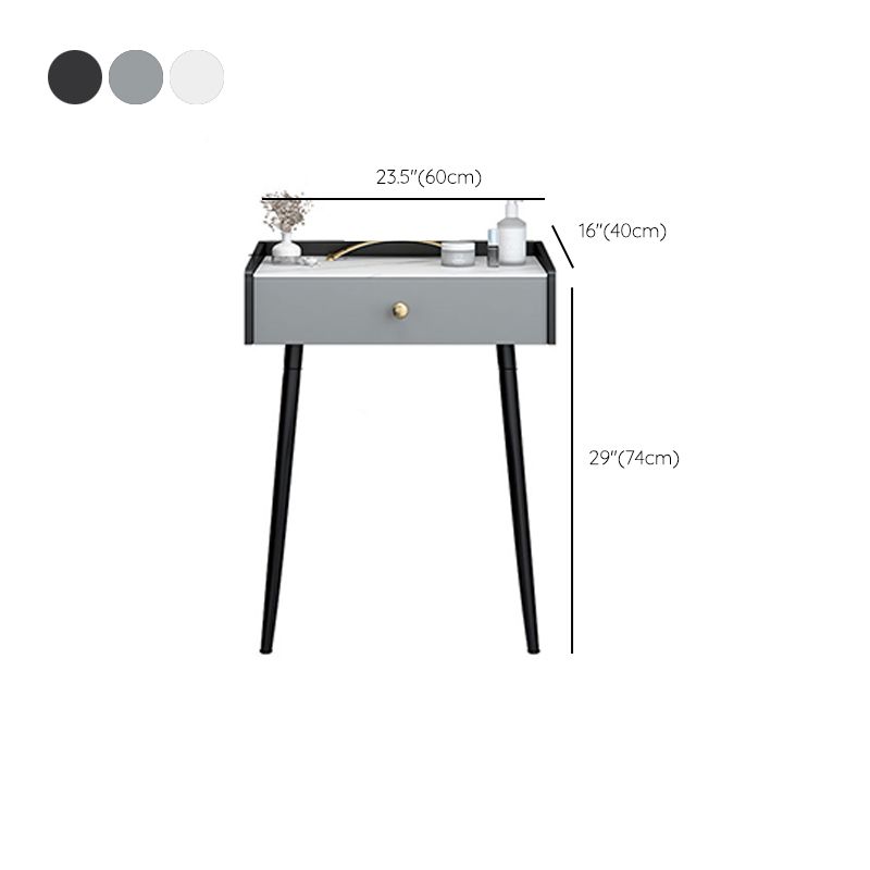 Modern 28.9 " Height 1- Drawer Slate Top Table Makeup Vanity