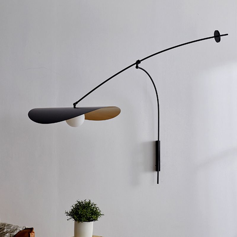 Nordic Style Metal Wall Light Long Arm 1 Light Wall Sconce for Dining Room