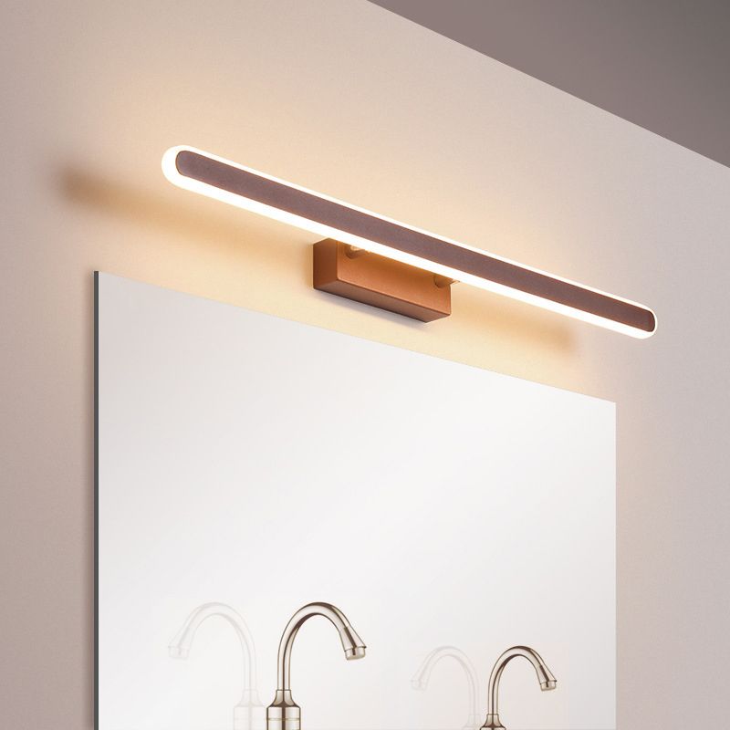 Metal Linear Wall Mounted Light Minimalist Style LED Wall Light Sconce in Coffee