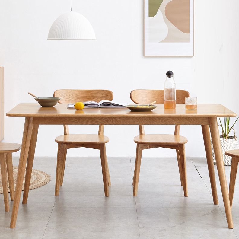 Rectangle simple 4 jambes meubles de maison table à manger en bois massif pour salle à manger