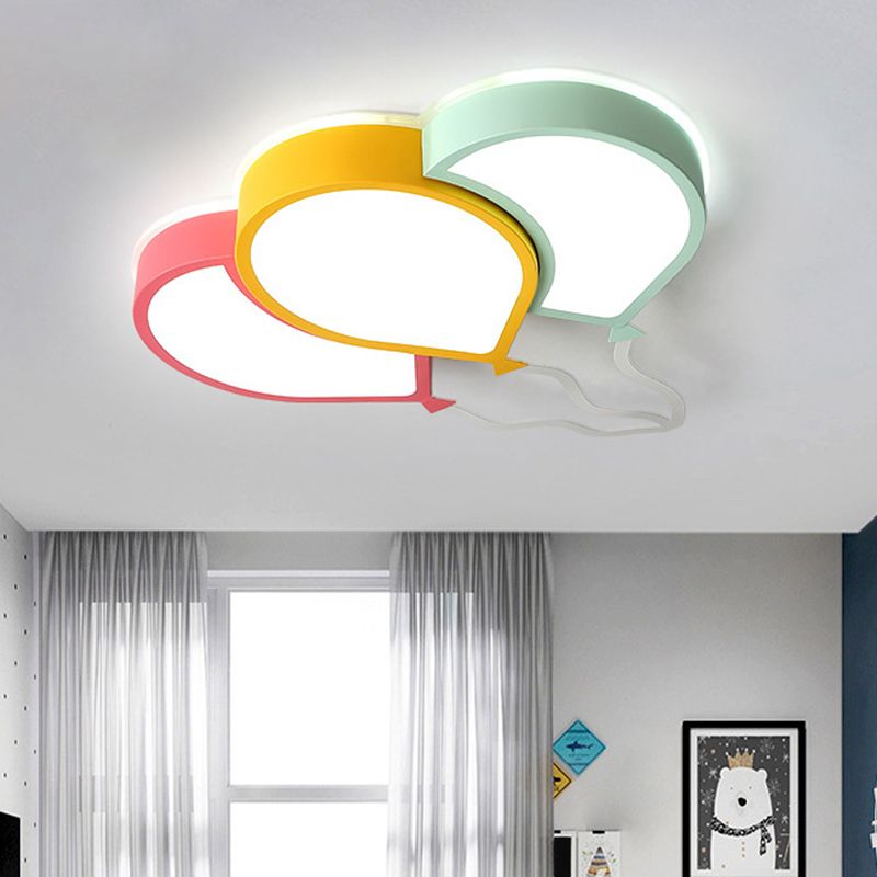 Deckenleuchte für Kinderzimmer, rosa-gelb-grüner Ballon-LED-Einbauleuchte mit Acrylschirm